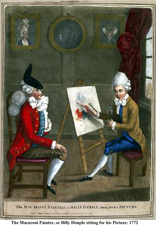 A Macaroni Painter, or Billy Dimple sitting for his Picture 1772